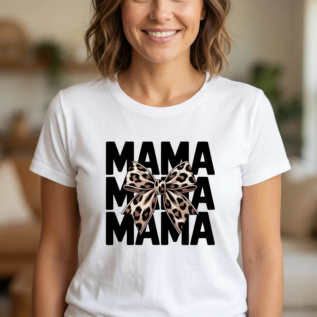 T-shirt Mama Léopard 